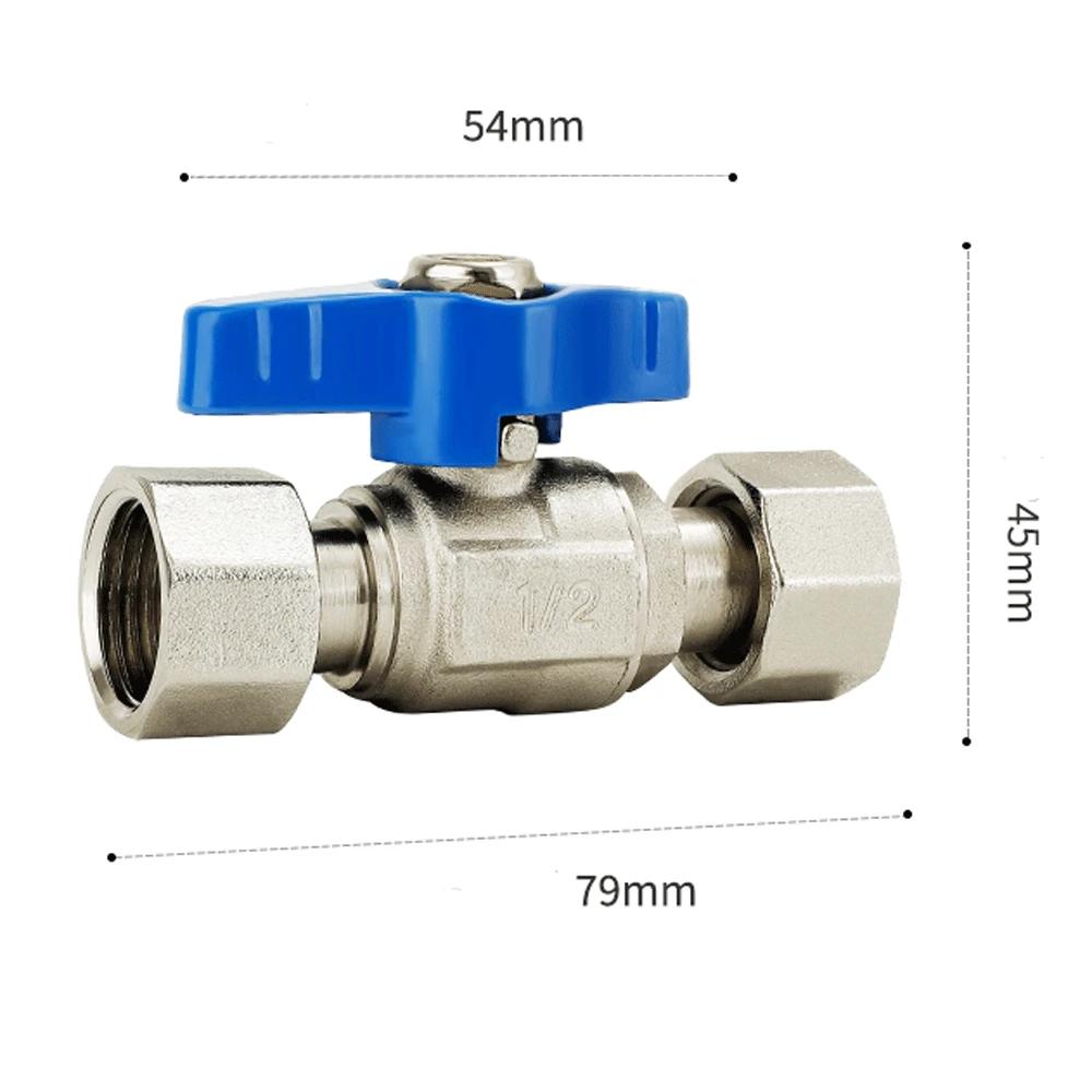 Union Ball Valve 1/2" -3/4" Brass Double Female and Male Thread Valve Water Pipe Switch Gas Straight To Tap Water
