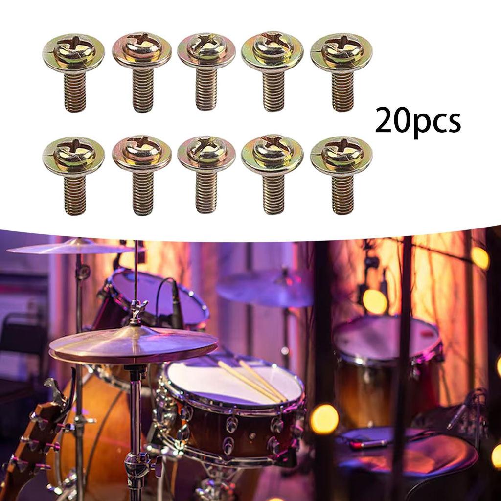 20 Pieces Drum Lug Screws,Metal,Easy to Install,Snare Lugs Part for Accessories