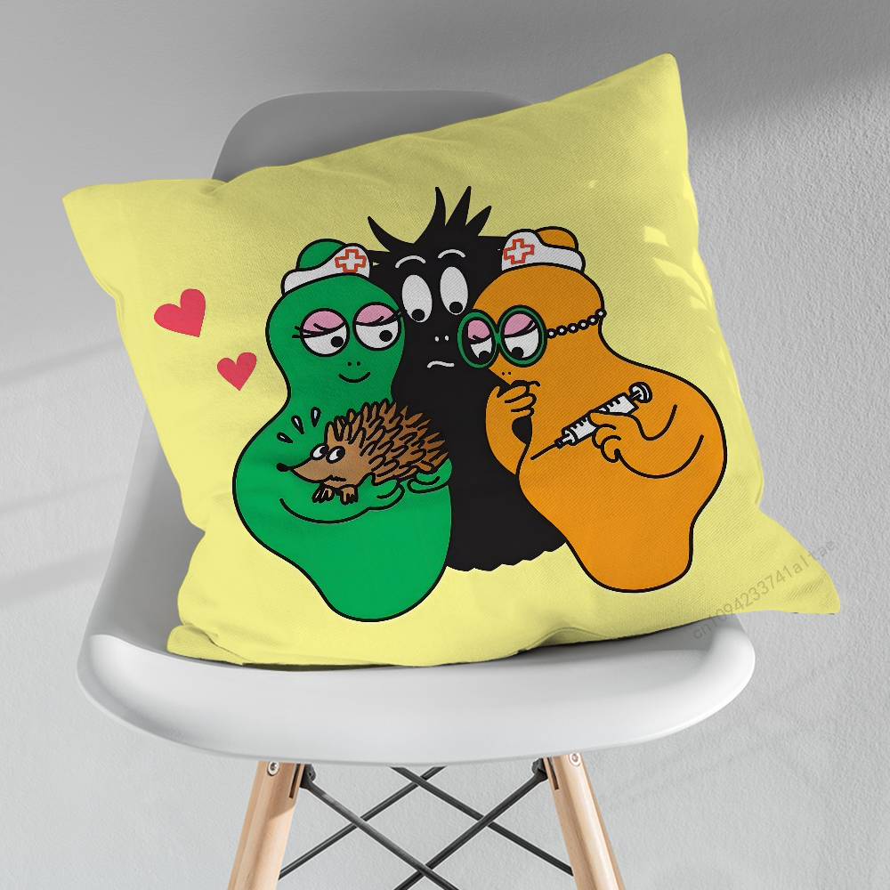 France BBarbapapa Art Throw Pillow Case Living Room Sofa Cushion Cover For Home Bedroom Decoration Protector