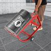 55Gallon Drum Cradle 600lbs Capacity Oil Drum Rack with Retractable Drawbar w/Wheels Steel Drum Handling Cradle for Round Drums