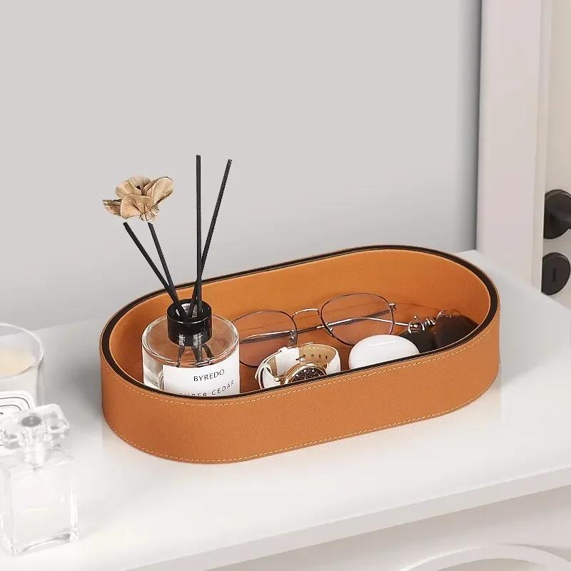 Nordic Luxury Home Tray–Jewelry Organizer Box Plate Storage for Cosmetics Dice Coins Keys & Wallet Desktop Decor for Living Room