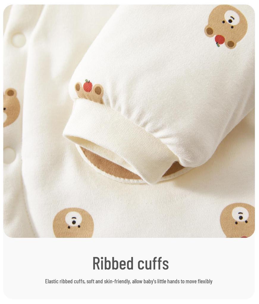 150g Quilted Cotton Baby Bodysuit - Thick, Class A, Autumn/Winter Newborn Homewear