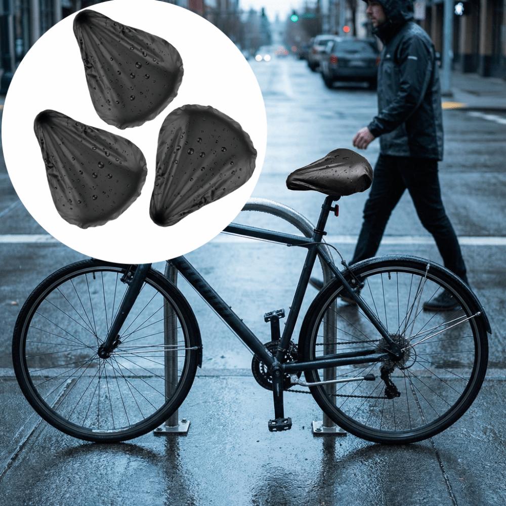 3PCS Waterproof Bike Seat Cover Elastic Fit Bicycle Saddle Dust Cover  Daily Riding