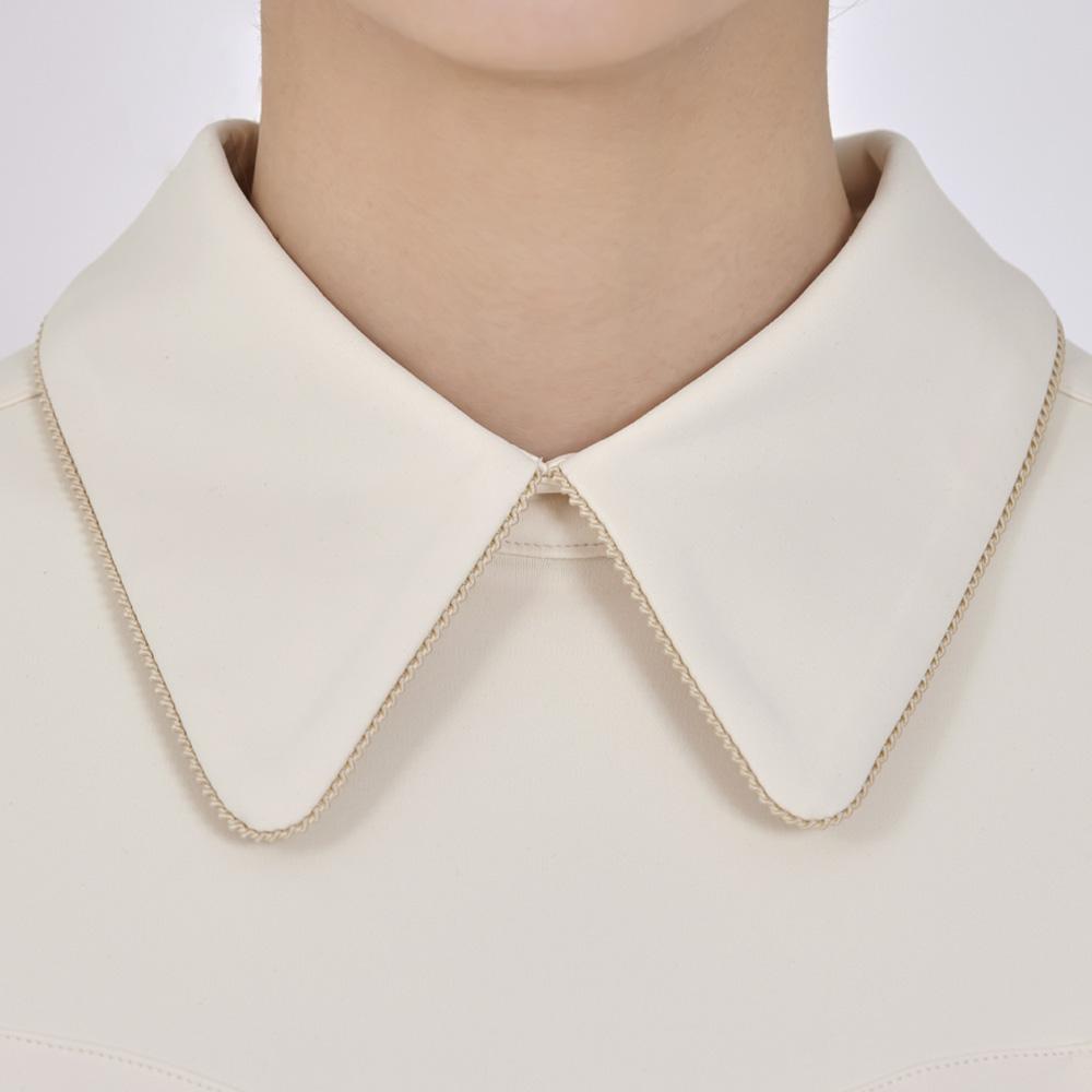 J Jane Classic Color Block Ribbon Flare Dress (Cream)