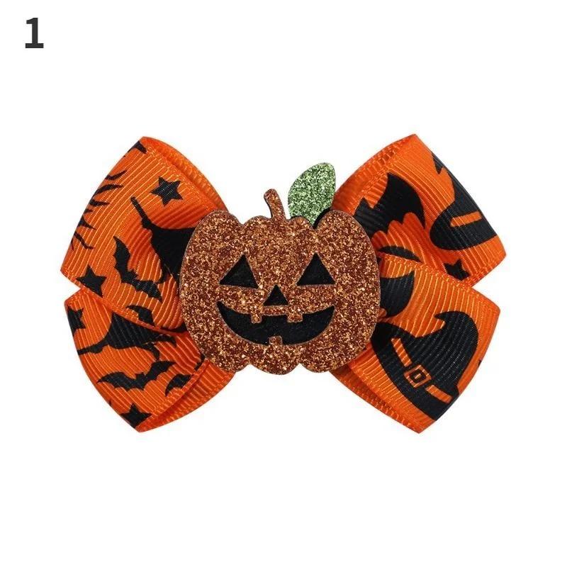 1 Pcs Halloween Cartoon Spider Pumpkin Hair Clip Black Cat Skull Hair Accessories For Girls Day Dress Up Party Decor Gifts