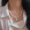 Vintage High-Quality High-Gloss Artificial Crystal Pearl Collarbone Chain Design Necklace Pendant