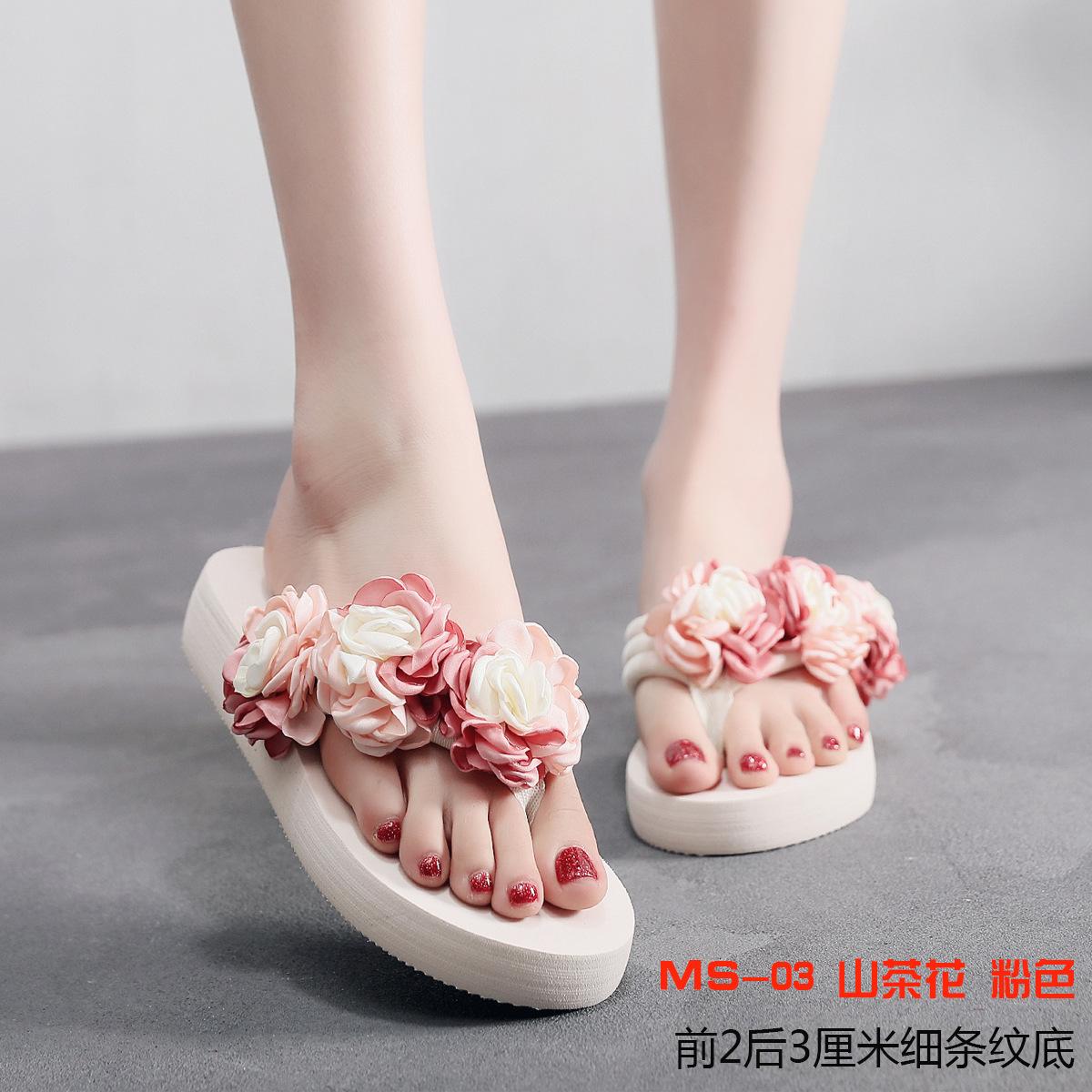 

6 см Высокий каблук Женские летние тканевые сандалии с узором «елочка» женские тапочки-маффины тапочки цветы камелии обувь 36