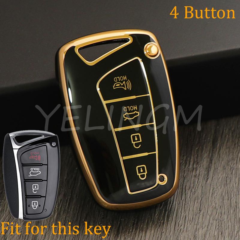 

3 4 Button Tpu Car Key Case Cover for Hyundai Santa Fe 2014 DM Grand Ix45 Azera 2016 Grand Genesis L110 G80 Grandeur HG 2011