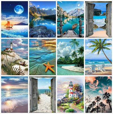 5D Diamant Malerei Meer voller Platz/Runde handgemachte Geschenk Diamant Stickerei Landschaft Mosaik Tür Handarbeit Dekor für Zuhause