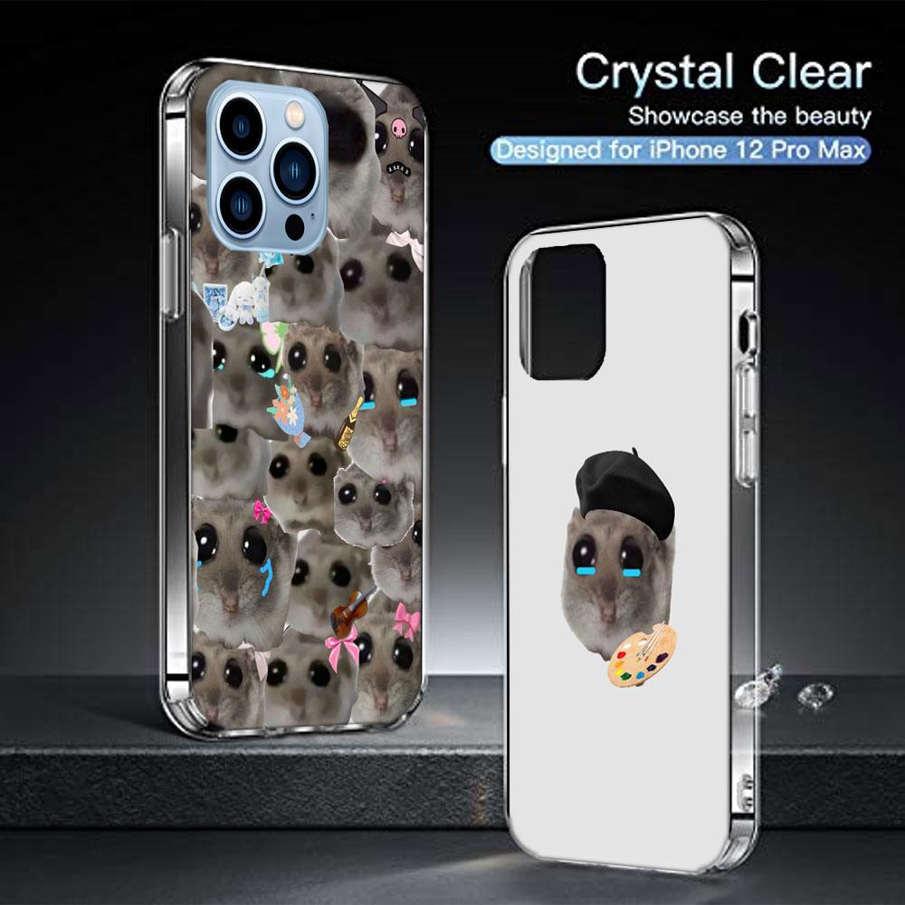 Funny Sad Hamster Meme Cases Phone Case For Iphone 17E 16E 17 Air 16 Pro Max 15 Pro 14 Plus 11 13 12 Mini Cover Cases Compatible