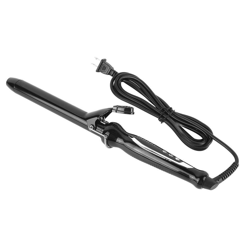 Curling Iron Adjustable Temperature Hair Curler Wand With Ceramic Coating For Egg Roll Water Ripples Black