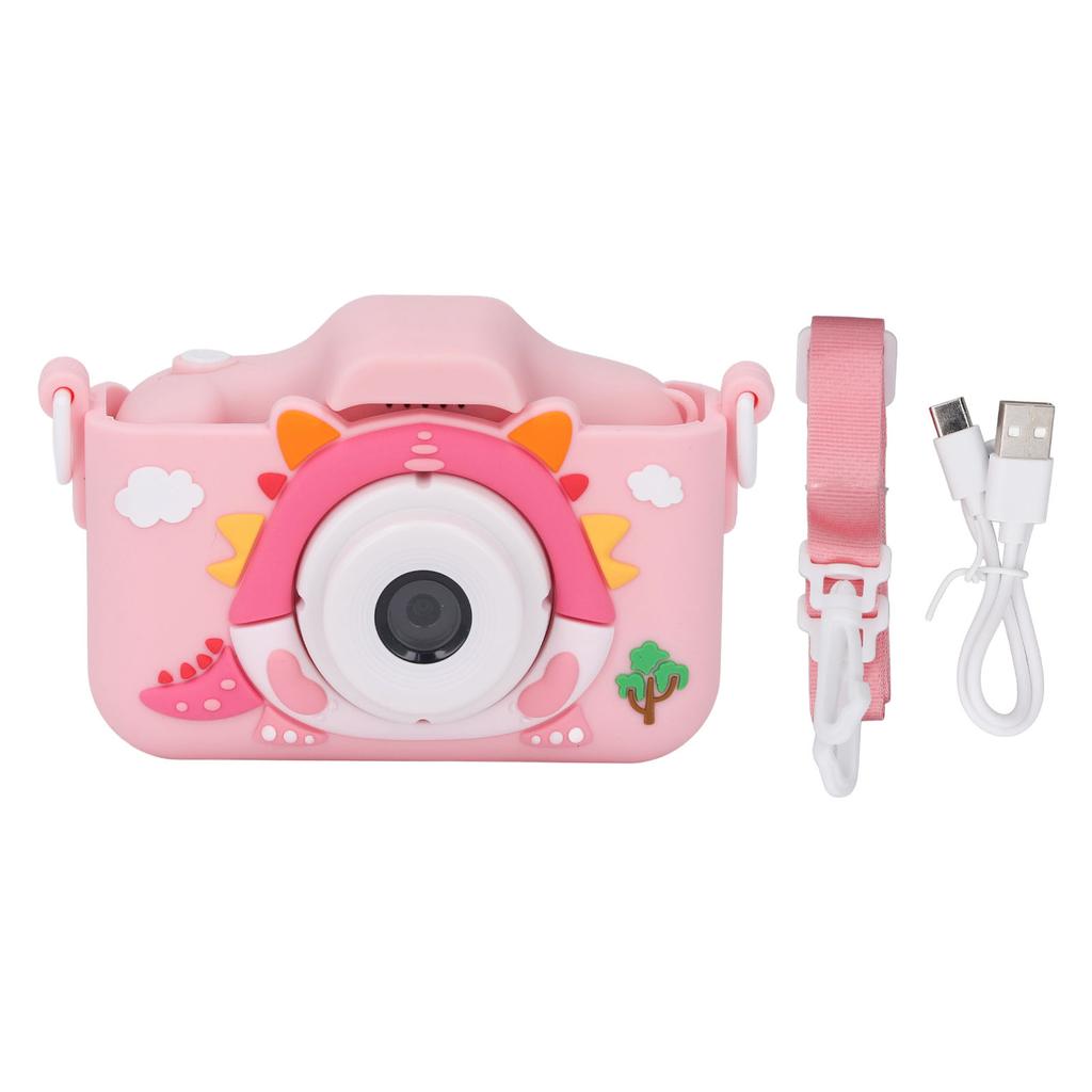 Kids Digital Camera 2.0 Inch IPS Screen Photo Video Recording Camera Silicone Case Cartoon