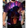 Men's fashionable 3D printed T-shirt, suitable for everyday casual wear, breathable summer short-sleeved crew neck T-shirt.