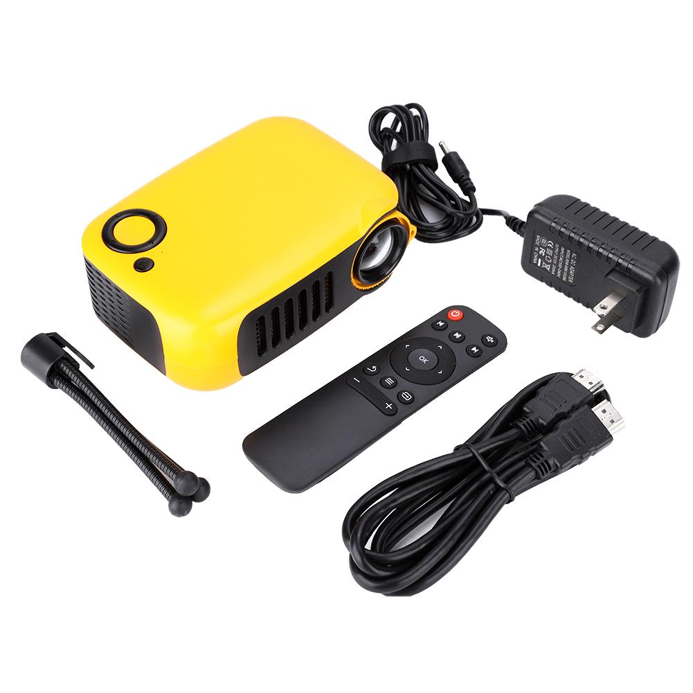 Portable Home 480*320 HD Resolution Video Projector Yellow for Children