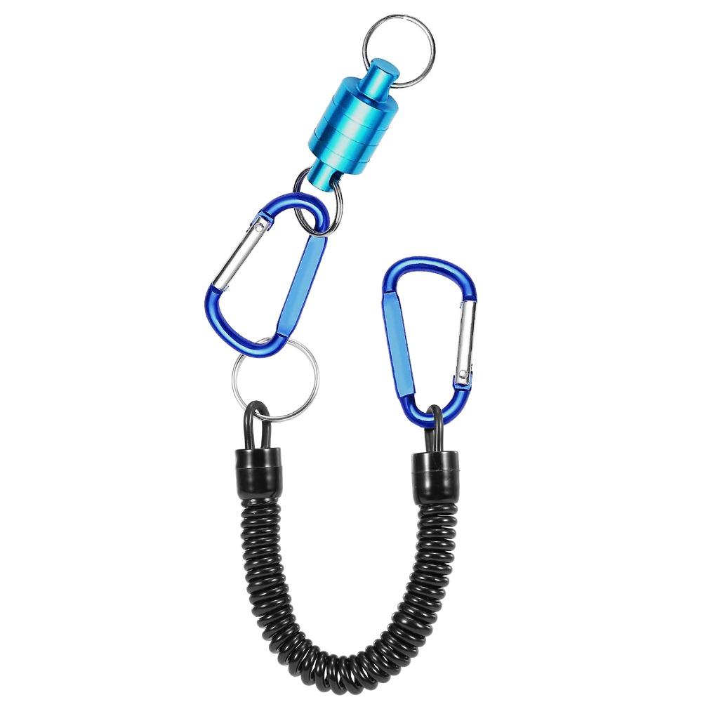 with Carabiner Clip Magnetic Net Release 3 Colors Lightweight Fishing Lanyard with Retractable Coiled Magnetic Fishing Holder