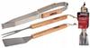 3-in-1 Grill Accessory Set Stainless Steel with Wooden Handle