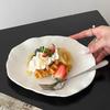 BRIrregular Lotus Leaf Ceramic Dessert Plate Porcelain Plate Western Tableware Cake Tray Dishes and Plates Dinner PlatesEY