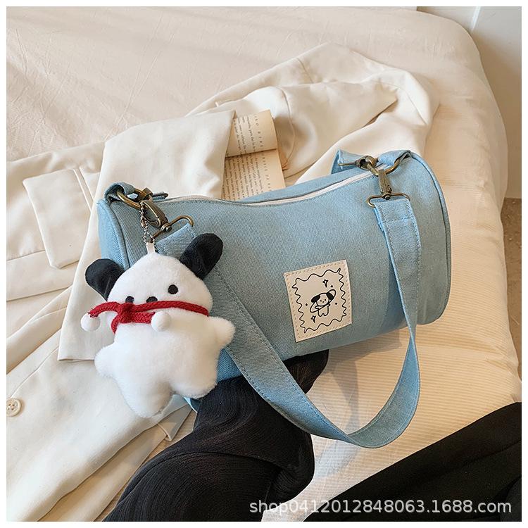 

Джинсовая модная сумка подмышку 2025 новая повседневная сумка через плечо для поездок на работу простая нишевая сумка-мессенджер сумка-подушка