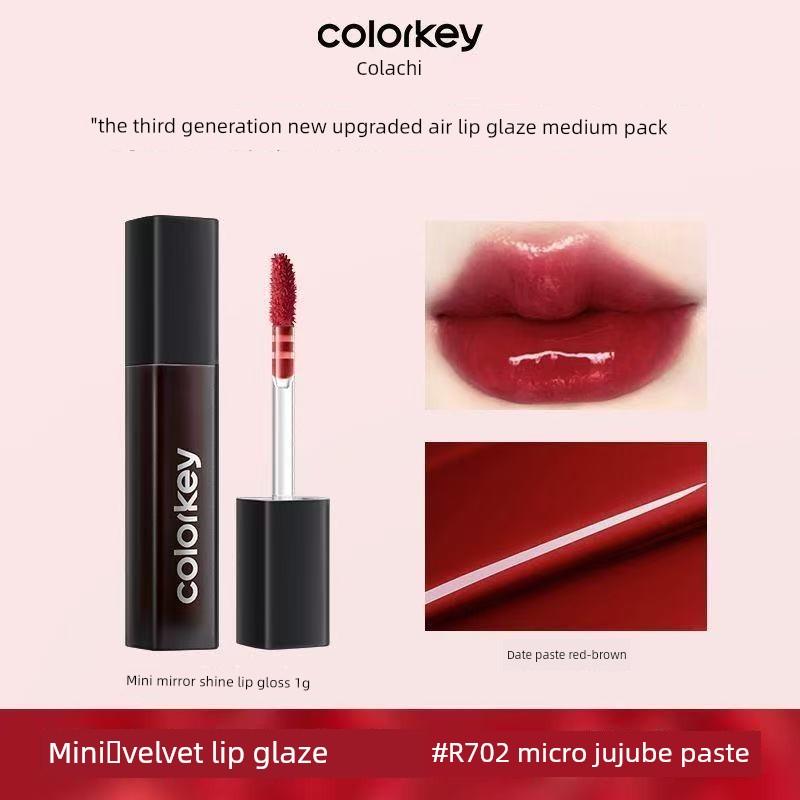 In Stock, Same Style as Chen Xingxu! Colorkey Water Mist Lip Gloss, Matte Finish, Non-Stick Cup, Upgraded Version