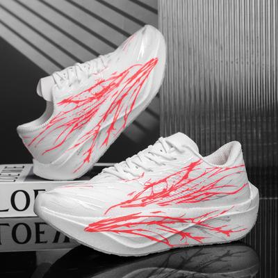 Men Women Speed Running Shoes Four Season Breathable Thick-sole Shock-absorbing Casual Sports Shoes Couple Light Racing Sneakers