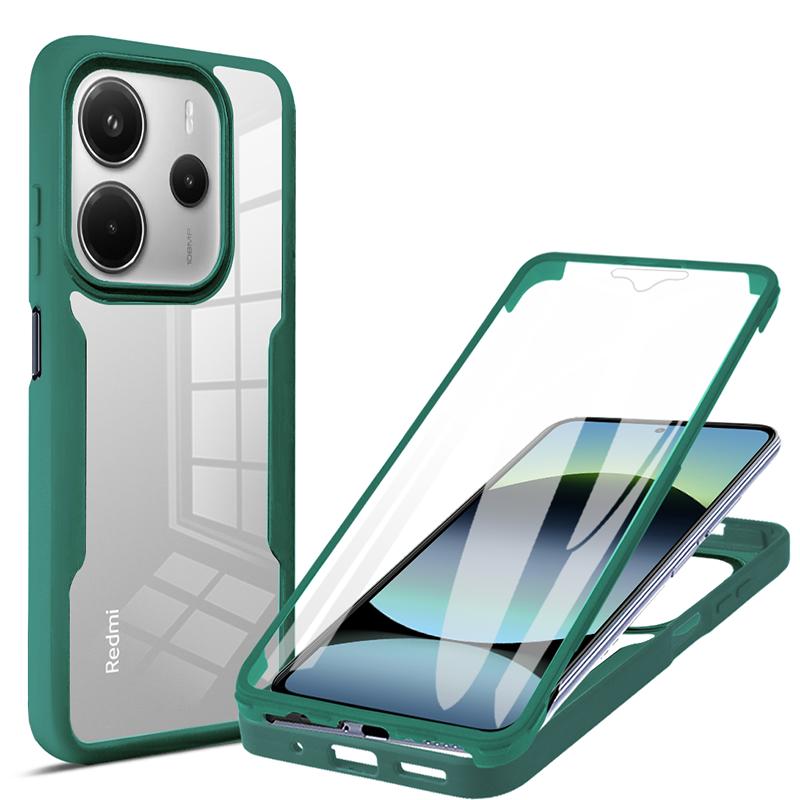 360 Celotělový kryt s ochranou displeje pro Redmi Note 14 Pro Plus Note 14S Průhledný oboustranný silikonový nárazník Note 14