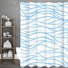 Blue Striped Shower Curtain, Bathroom Decorative Shower Curtain, Waterproof Shower Curtain with Hooks