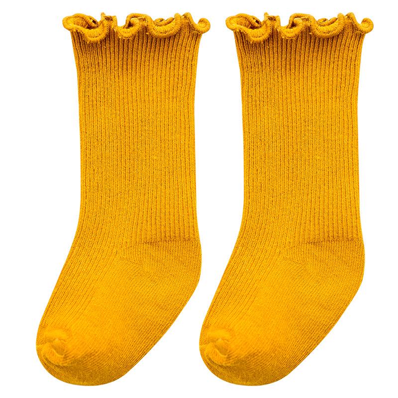 Frühlings- & Herbst Babysocken mit Rüschenkante für 0-3 Jahre - Baumwoll-Stapelsocken für Mädchen