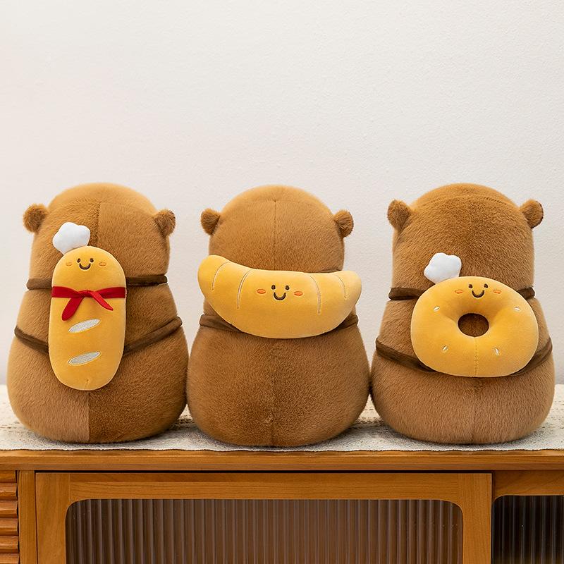New Kapibara Plush Toy Doll Cute Baking Backpack Capybara Doll Throw Pillow