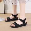New Thick-soled Velcro Suede Sandals for Women To Wear Sloping Heels Large-size Beach Cool Slippers