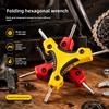 1Pc Triangular Inner Hexagon Wrench Set Folding Repair Hexagonal Screwdriver Tool Outer Hexagonal Plum Chrome Vanadium Steel