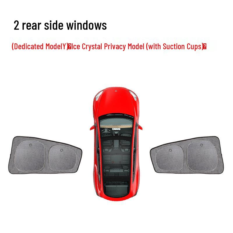 Tesla Model 3/Y Sunshade with Suction Cup - Ice Crystal Opaque Side Window Protection