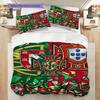 Portuguese Heritage Emblem Three-piece Set (1 * Duvet Cover + 2 * Pillowcase, Without Core) Christmas Birthday Gift Duvet Cover and Pillowcase