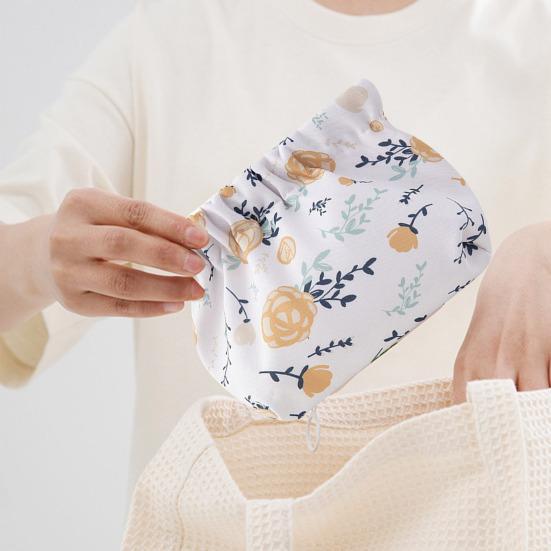 Storage Bag Floral Print Metal Spring Opening Portable Lightweight Commute Travel Makeup Bag Earphone Key Stoarge Pouch Cosmetic Bag