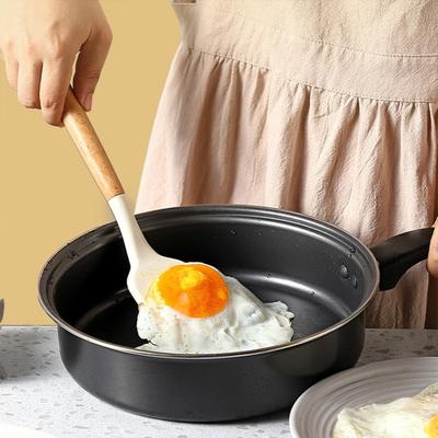 Silikonowy Zestaw Narzędzi Kuchennych z Drewnianą Rączką Odporna na Ciepło Szpatułka i Chochla do Patelni Nieprzywierających Bezpieczne w Zmywarce Niezbędne Narzędzie Kuchenne dla