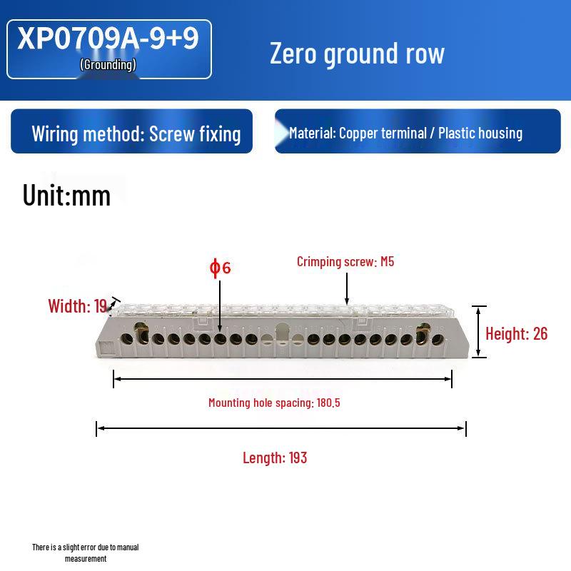XP0709A White Transparent Cover Copper Terminal Blocks for Neutral and Grounding