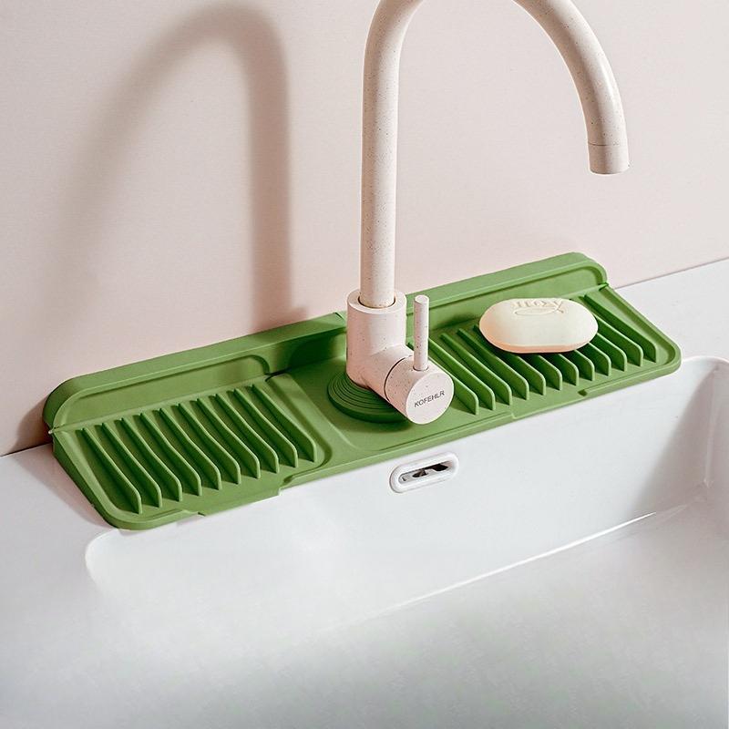 Upgraded Button Silicone Faucet Drain Pad, Kitchen Sink Storage Pad, Washbasin Leak-proof and Anti-slip Pad