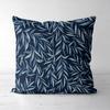 Cuscini Decorativi a Fantasia Foglie Blu per Arredo Casa Federa quadrata in poliestere, copricuscino decorativo moderno per divano