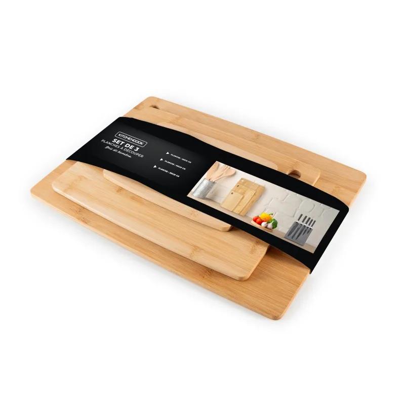 Kitchencook - The Boards - Set Of 3 Bamboo Cutting Boards - 3 Sizes