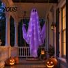 Swinging Ghost Light Halloween Decoration, Large Hanging Swing with LED String Lights, Button Battery Powered Figure for Outdoor Indoor Party