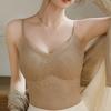 Canottiera da Donna in Pizzo con Scollo a V e Reggiseno Imbottito Integrato, Vestibilità Aderente Senza Schiena, Canottiera Base Anti-sfregamento per l'Uso Quotidiano Estivo