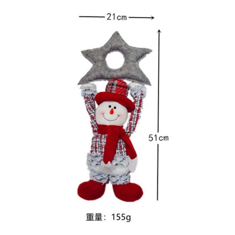 Santa Claus Snowman Door Hanging Decoration Pendant Showcase Hotel Christmas Figurine Decoration Festival Home Goods