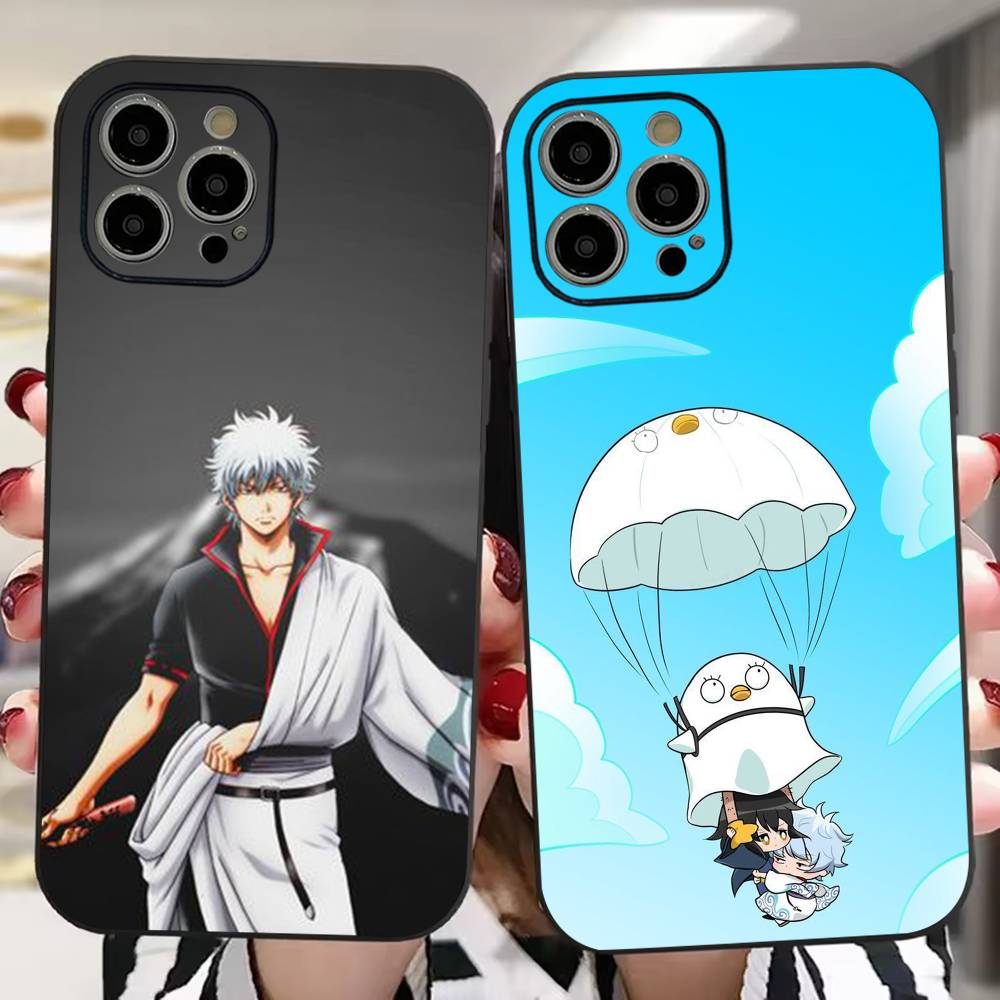 Anime Gintoki Gintama Phone Case For iPhone 16 15 14 13 12 11 PRO MAX PLUS Mini TPU Soft To Skin-friendly Case