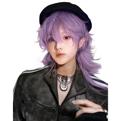 Sofeiyan Peruk Kurt Mullet Kurt Uzun Şık Katman Yakışıklı Doğal Küçük Yüz Giyim Harajuku Makyaj Cosplay Tam Peruk Siyah Peruk Cosplay Unisex