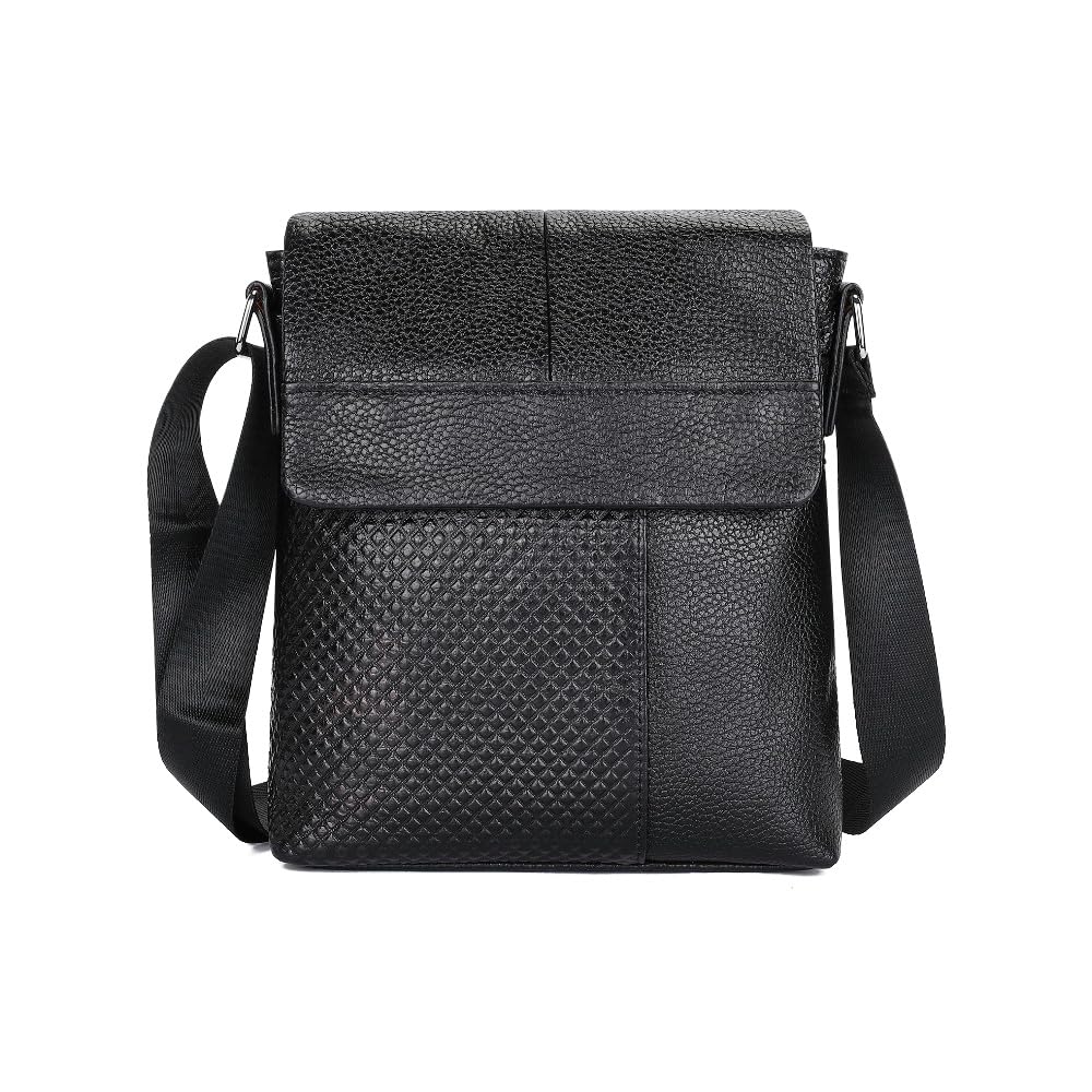 Whatna Natural Cowhide Leather Shoulder Bag for Crossbody Chest Second Fits iPad Vertical Business Small Messenger Shoulder Bicycle Gift for Men Men,