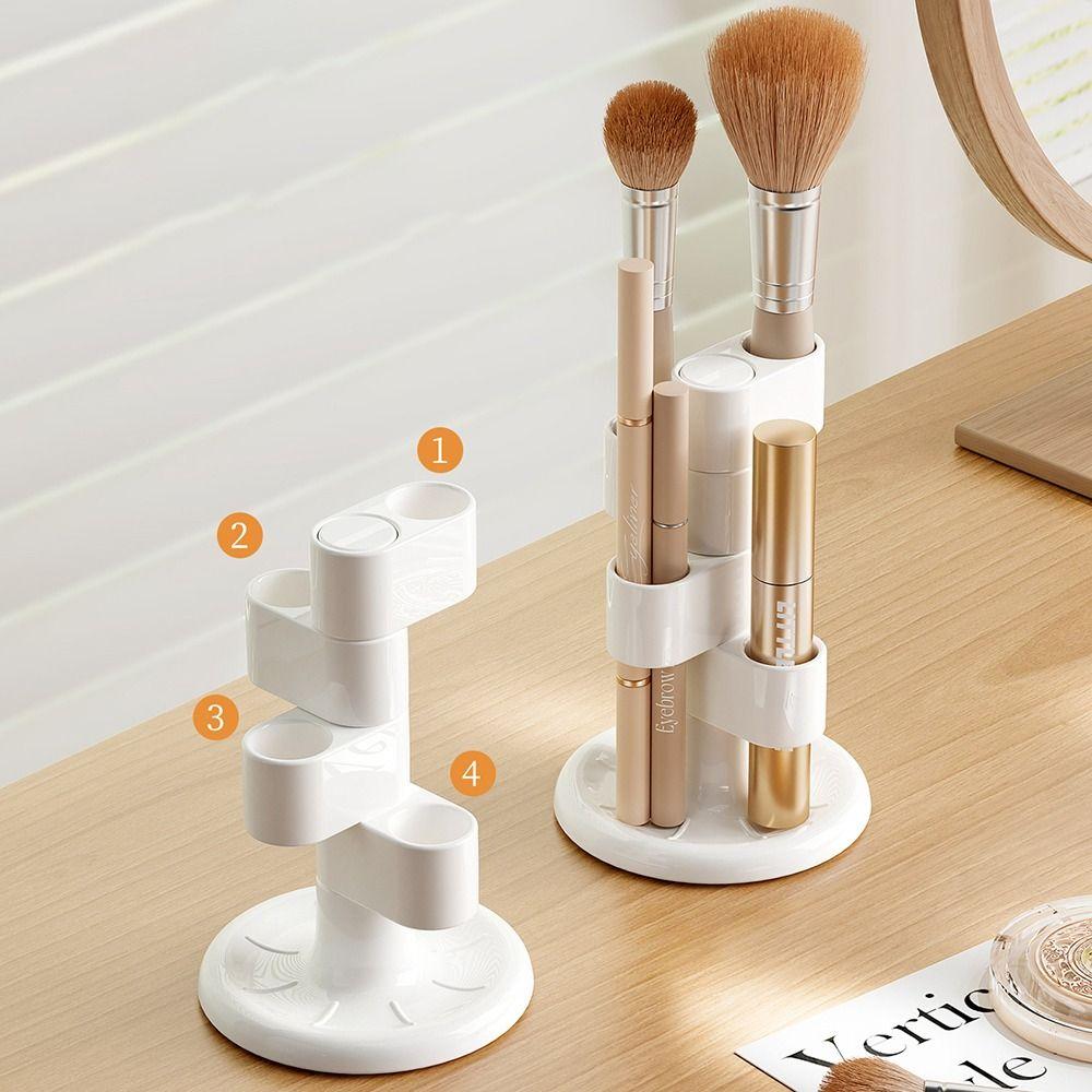 2Pcs 4 Holes Rotating Toothbrush Holder Funny Toothbrush Storage Rack Bathroom Storage