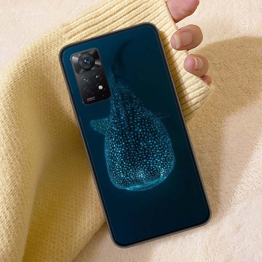 Ocean Whale Shark Swimming Phone Case For Redmi Note 13 14 15 Pro Plus 12 13C 12C 15C 9 10 10C 9T 9C 9A TPU Soft Cover Clear Cel