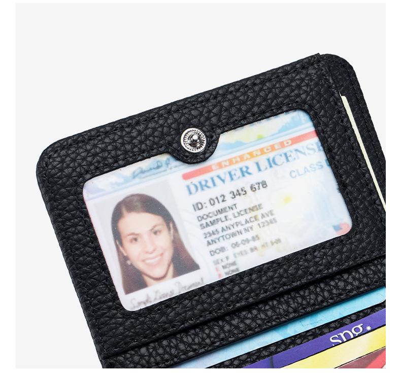 Damen Ultra-dünnes RFID Leder Portemonnaie mit Reißverschluss Münzfach und Kartenhalter