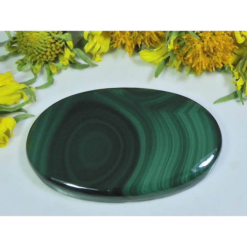 AA++ 77Cts. Natural Green Malachite Oval Cabochon Loose Gemstone 27X43X04 MM D-52
