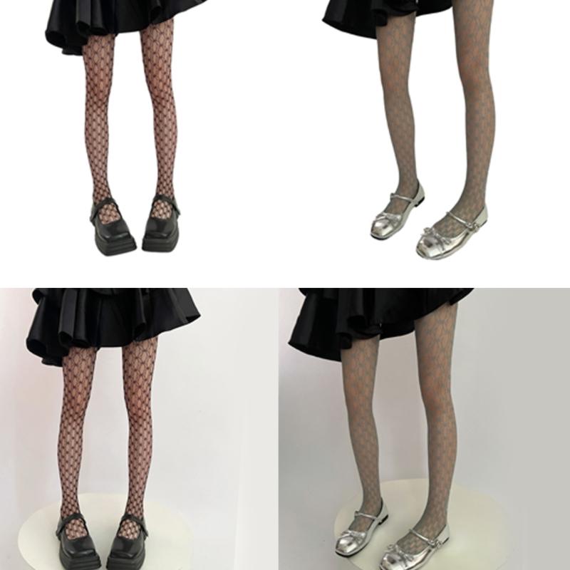 Women See Through Fishnet Pantyhose Stockings Japanese Aesthetic Hollowed Geometric Circle Pattern Mesh Tights Leggings