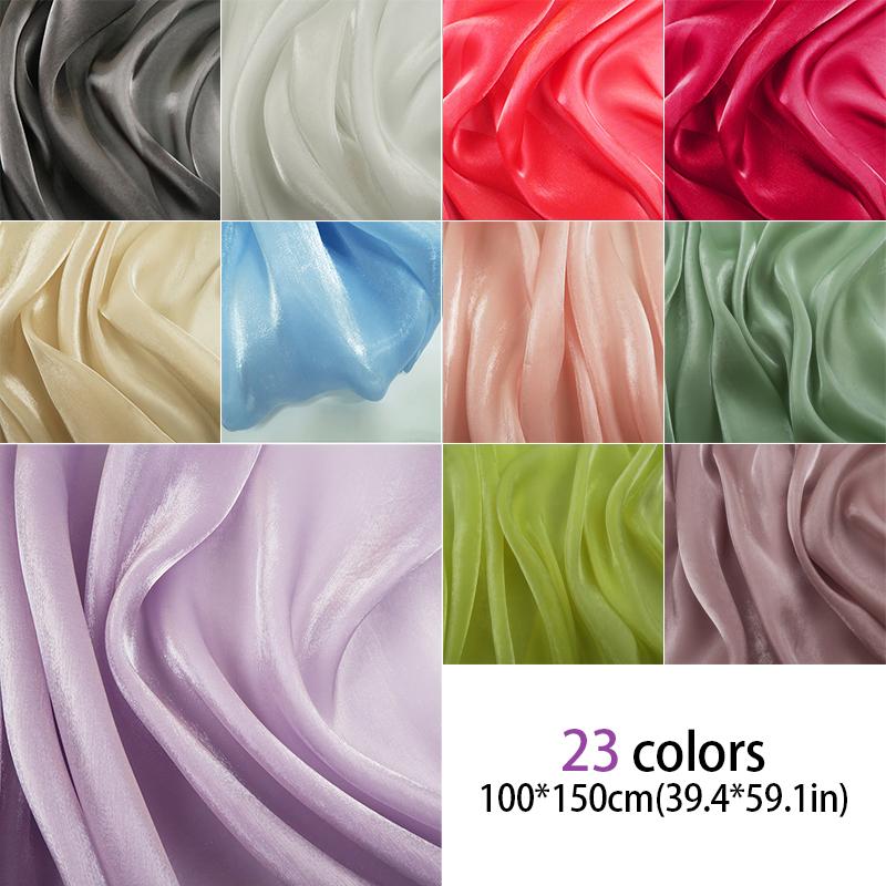 Silk Smooth Bright Liquid Satin Organza Fabric Antique Brocade Organza Yarn Wedding Hanfu Dress DIY Sewing Skirt Fabric